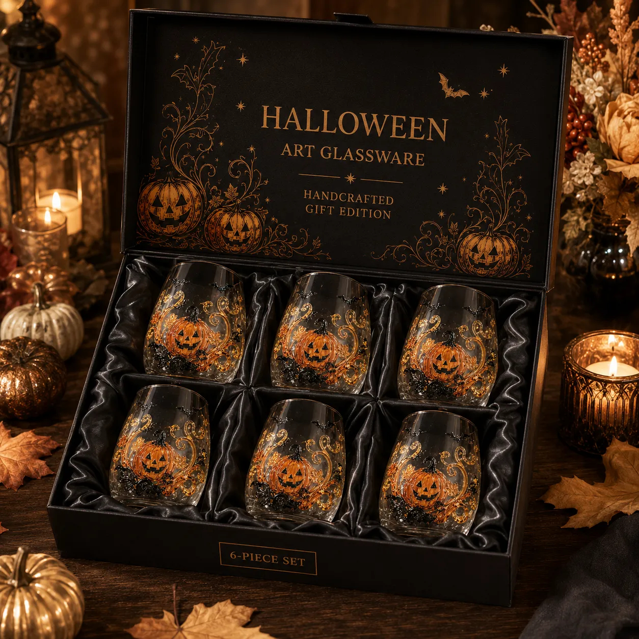 🎃 3D Halloween Glassware Collection | For Magical Halloween Sips, Eye-Catching 3D Details, Luminous Festive Party Moments & Cozy Fall Home Bar Glow