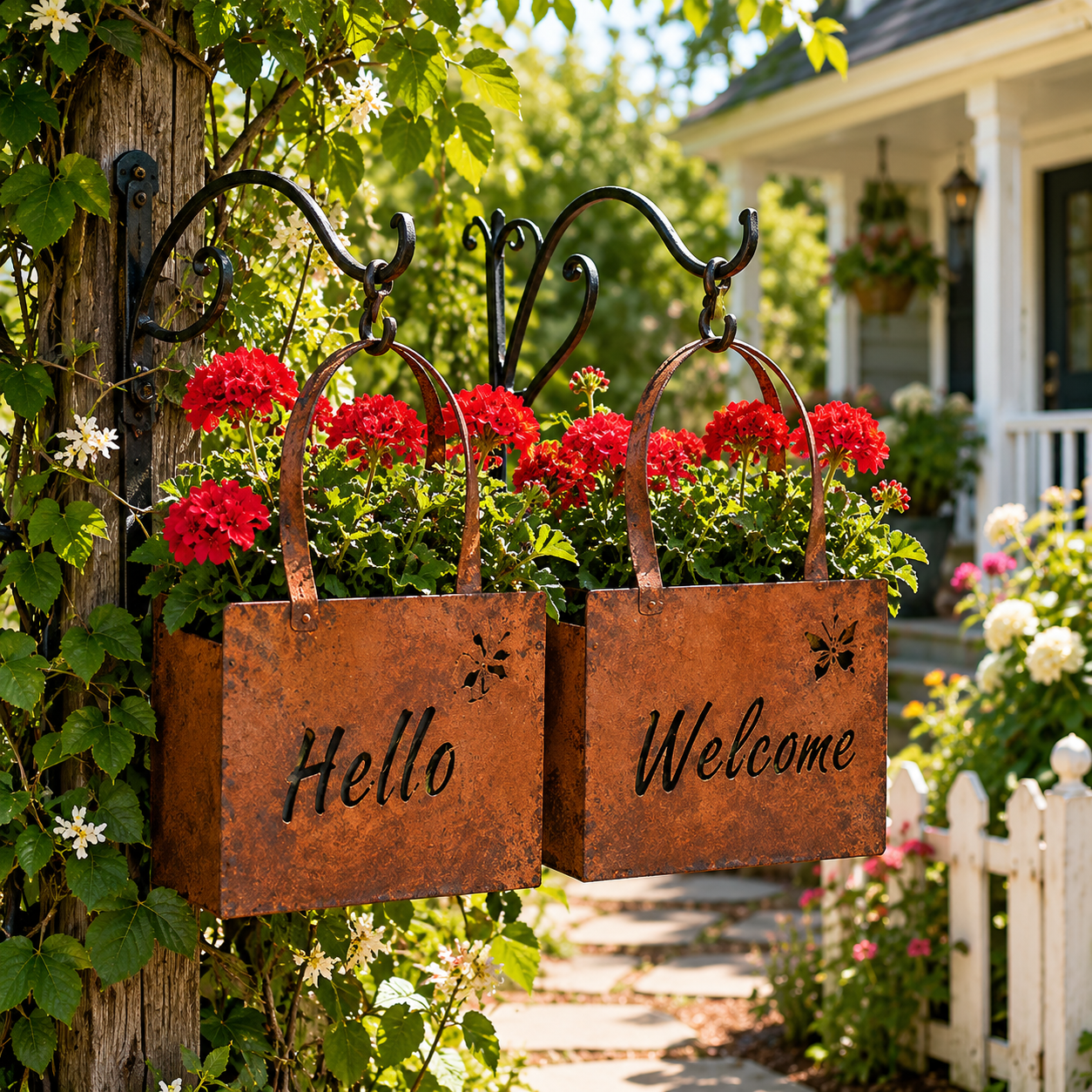 Rustic Metal Handbag Planter Decor