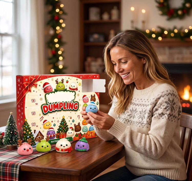 Christmas Countdown Calendar 2026 with 24 Assorted Mini Squishies