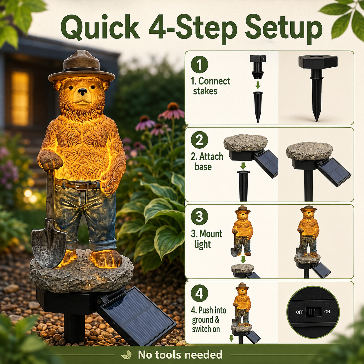 Smokey Bear Solar Garden Light