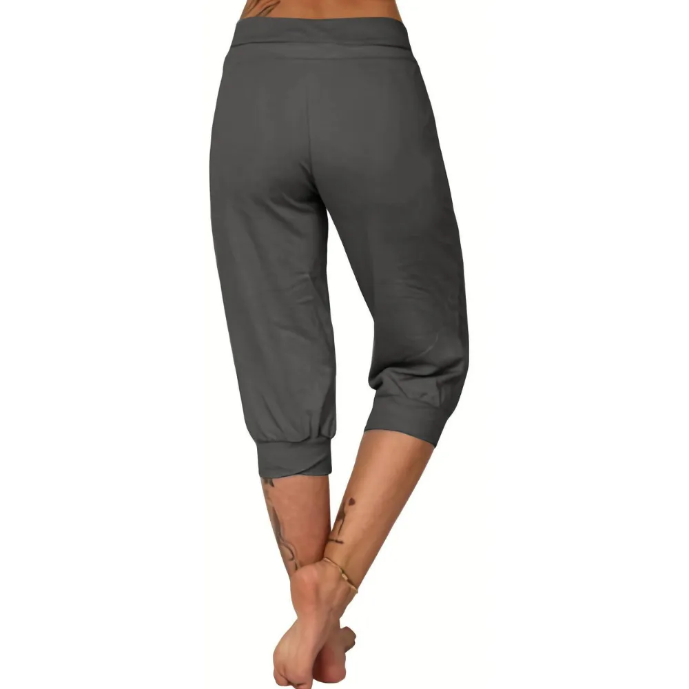 ⚡️Factory wholesale promotion⚡️ Women's Solid-Color Drawstring Waist Cropped Pants