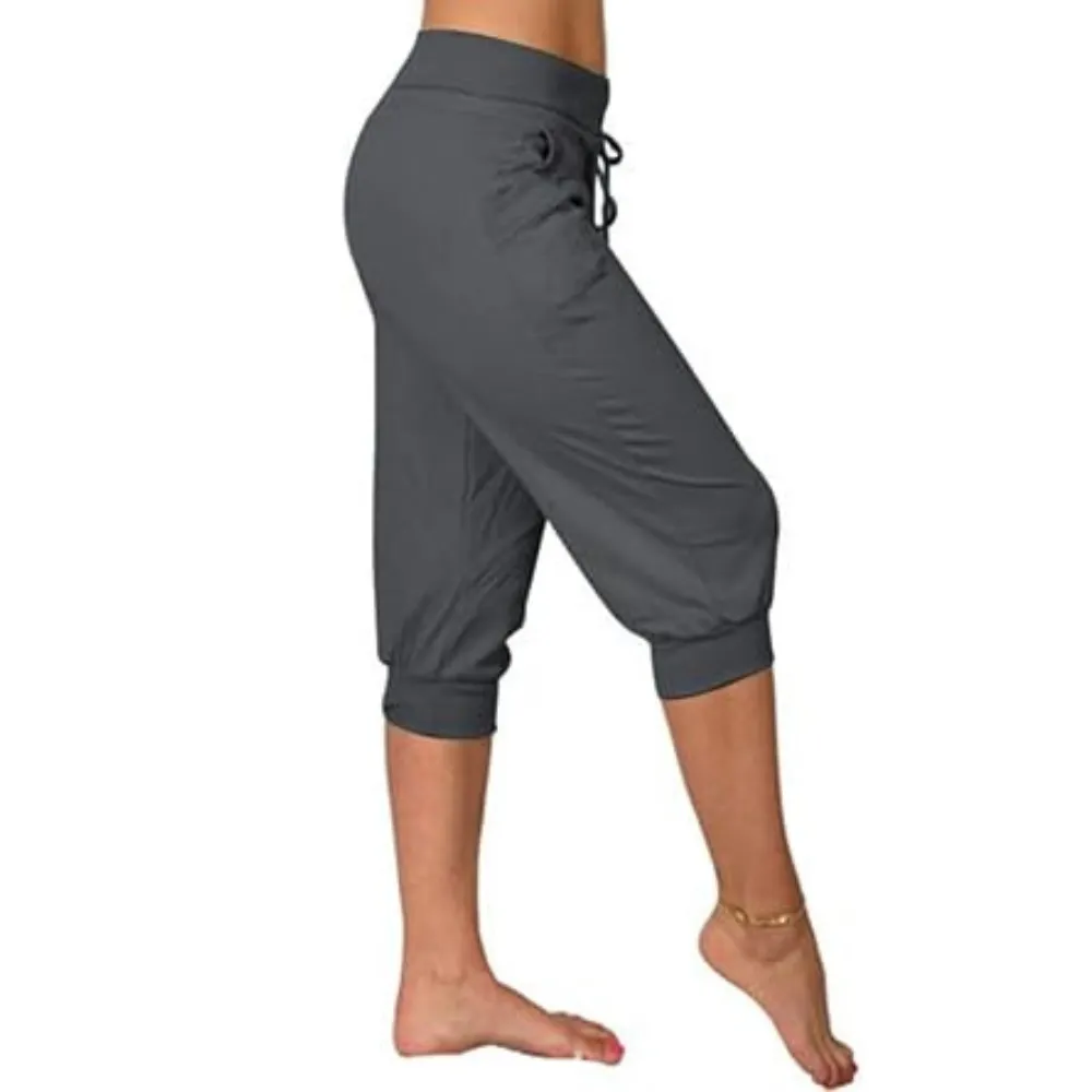 ⚡️Factory wholesale promotion⚡️ Women's Solid-Color Drawstring Waist Cropped Pants