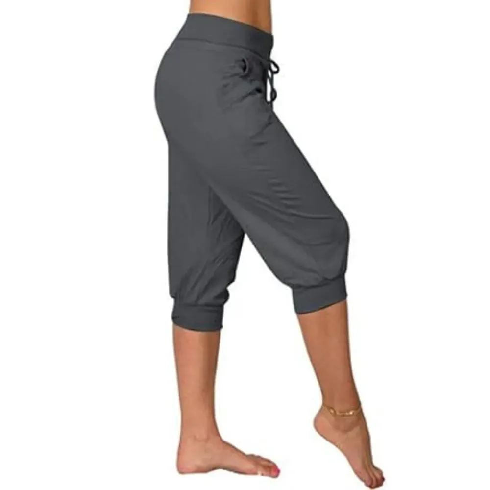 ⚡️Factory wholesale promotion⚡️ Women's Solid-Color Drawstring Waist Cropped Pants