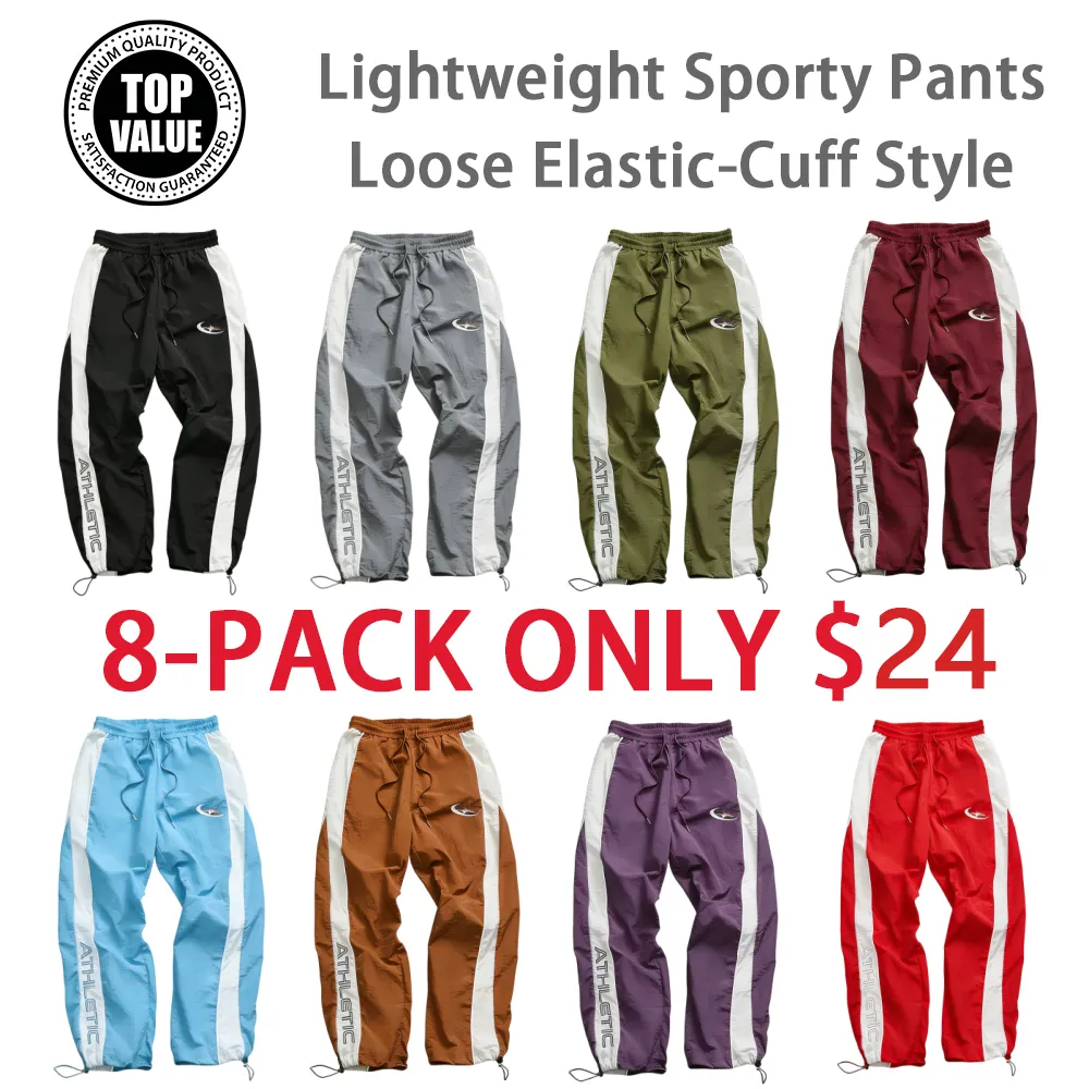Men's Casual Printed Elastic Cuff Sport Pants