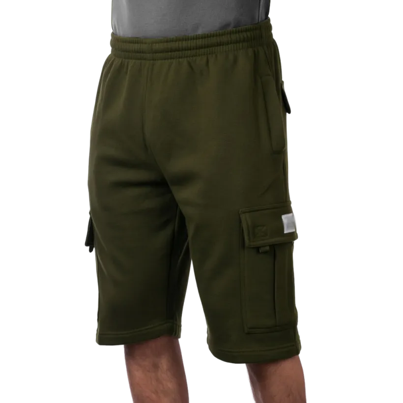 Men's Heavyweight Fleece Cargo Shorts 6 Pockets Relaxed Fit Sweat Shorts