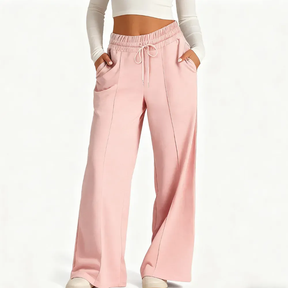 Women's Wide Leg Sweatpants Casual Loose Solid Color Pants