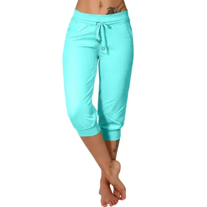 ⚡️Factory wholesale promotion⚡️ Women's Solid-Color Drawstring Waist Cropped Pants
