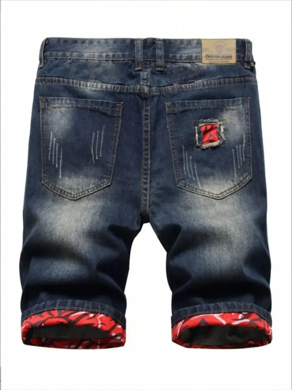 Men's Ripped Denim Shorts, Stretch, Distressed Street Style