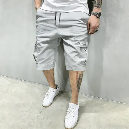 Men's Pockets Drawstring Cargo Shorts