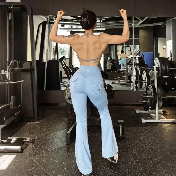 「🛒90%OFF only today」Women's athletic flared leggings with pockets