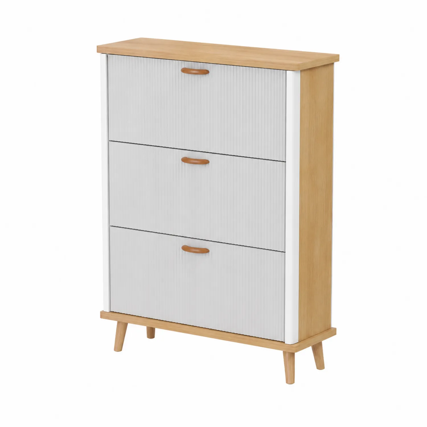 Scarpiera in Legno MDF a 3 Scomparti Bicolore