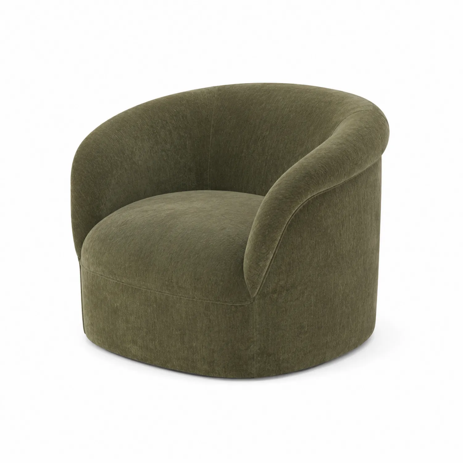 Poltrona in Tessuto Verde con Schienale Curvo 75x80x80 cm