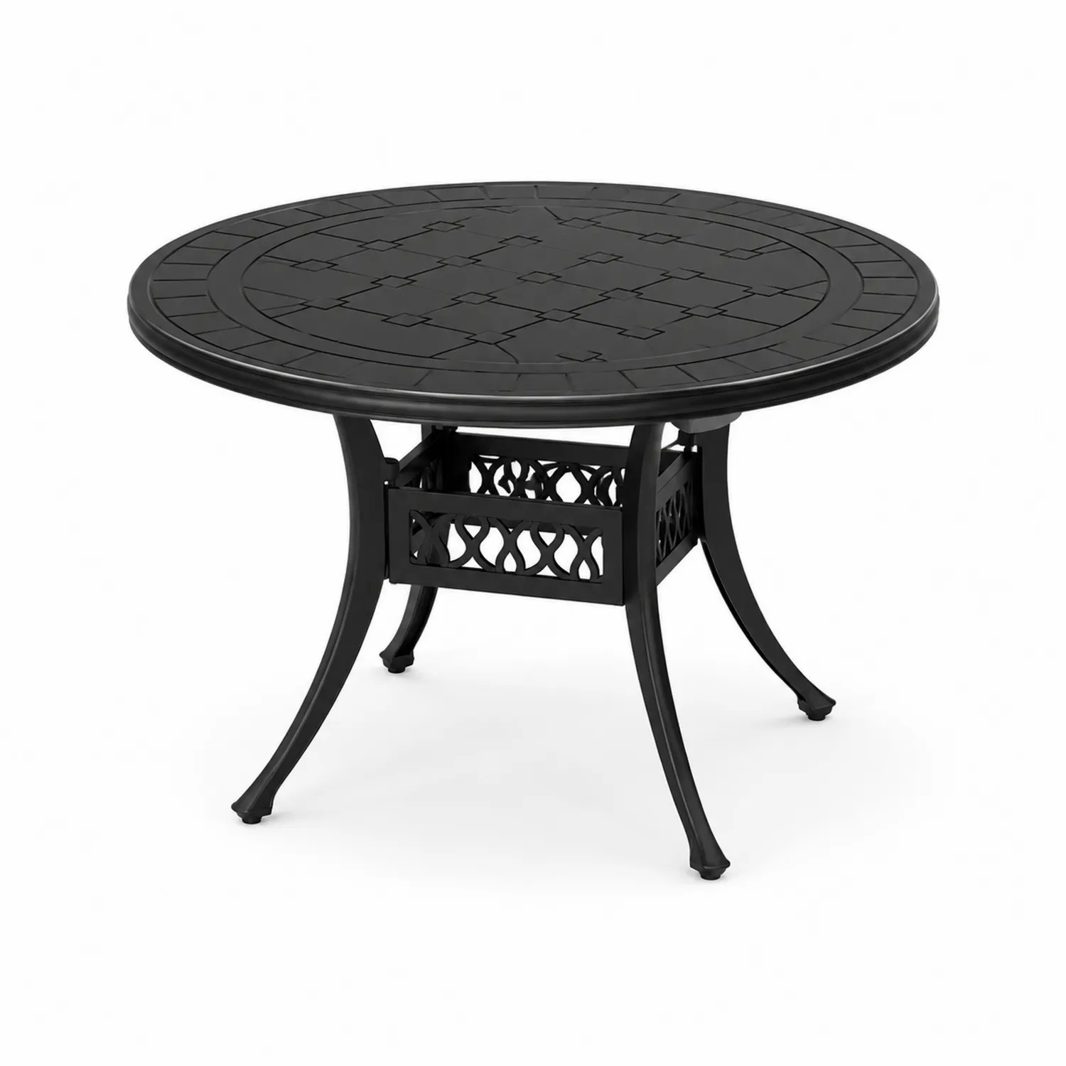 Tavolo rotondo in alluminio per esterno Nero Ø120 cm