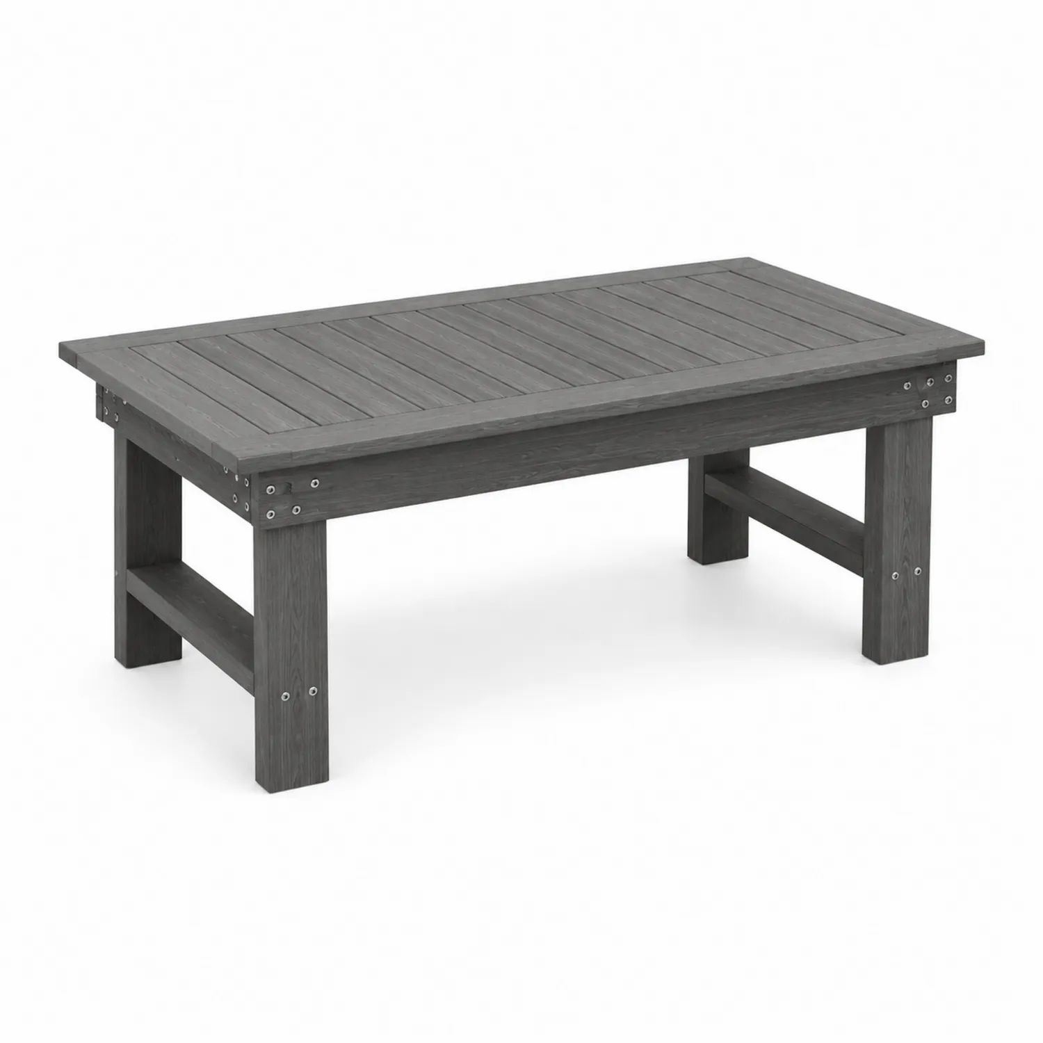 Tavolo da caffè rettangolare per esterno 120x60x45 cm grigio legno