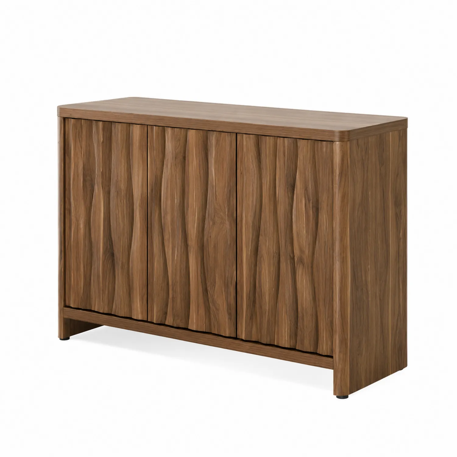 Credenza in Legno con Dettagli Ondulati 120x40x85 cm
