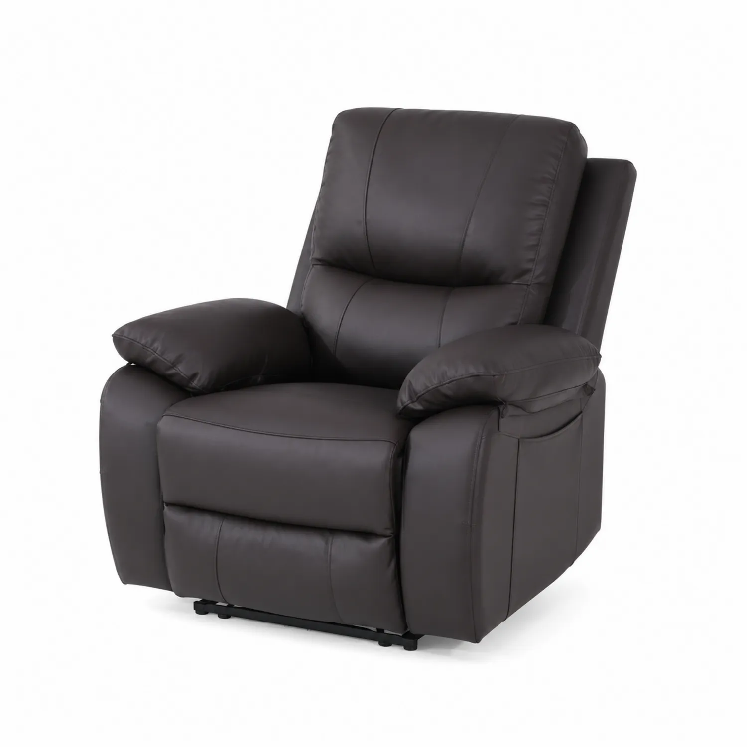 Poltrona reclinabile in ecopelle marrone 90x80x100 cm