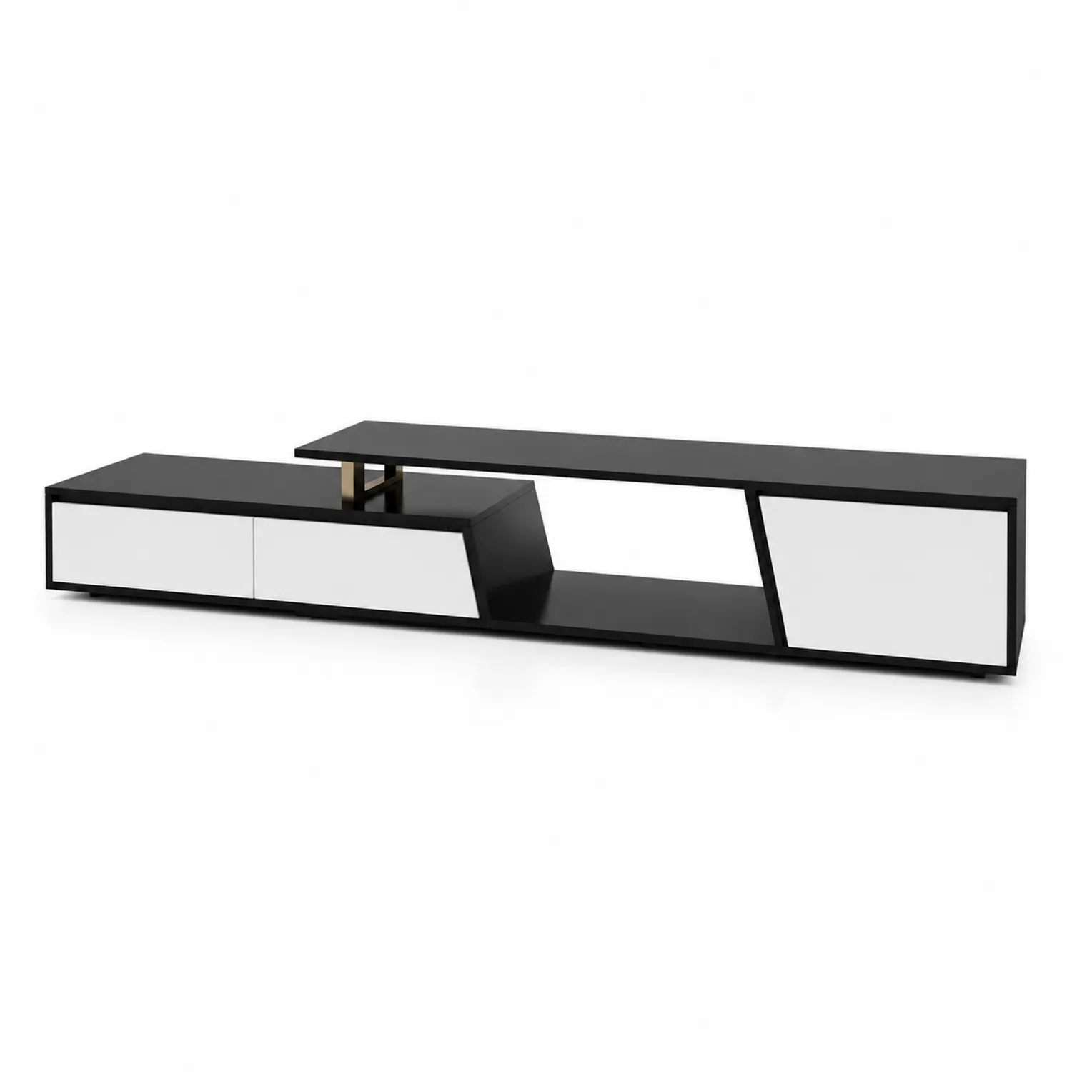 Mobile TV in Legno Composito Nero e Bianco