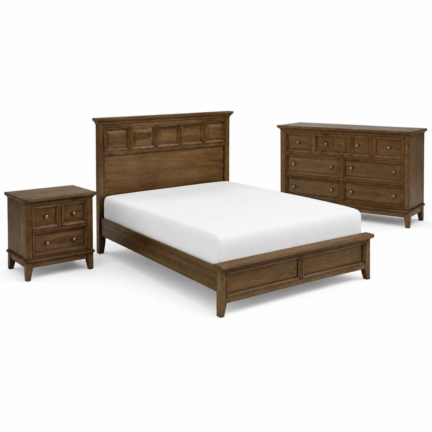 Set Camera da Letto in Legno Marrone