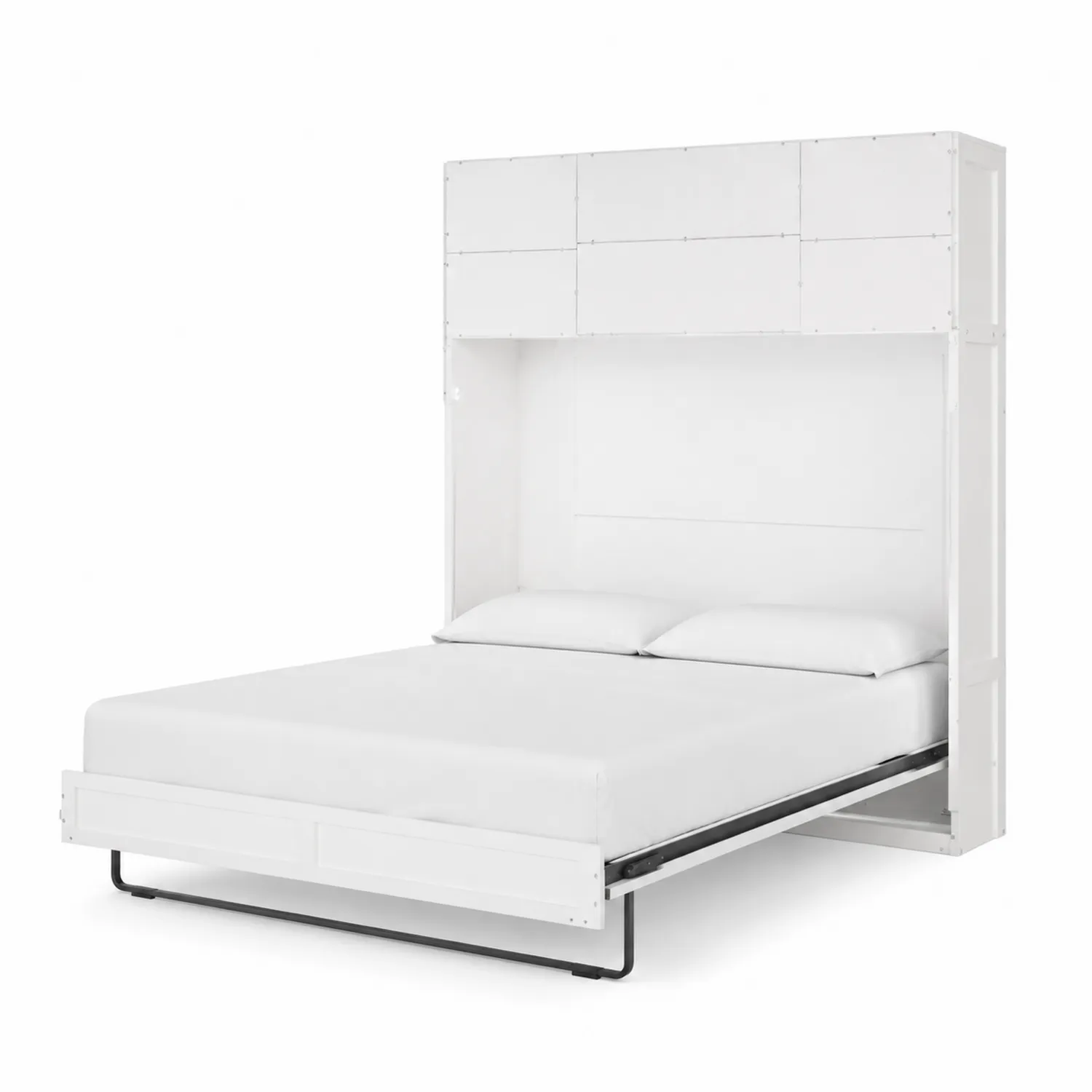 Letto a scomparsa bianco in MDF e acciaio 200x160 cm