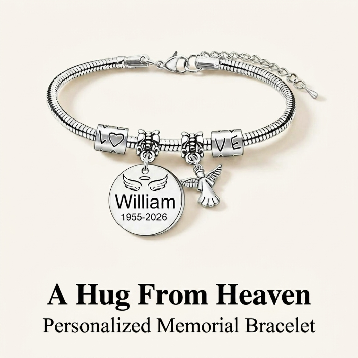 Always In My Heart, Personalized Angel Memorial Bracelet