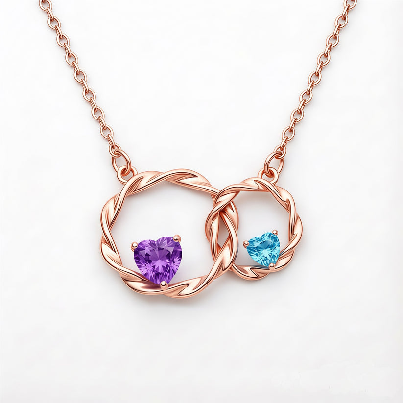 For My Granddaughter- I Always With You Custom Double Birthstones Necklace