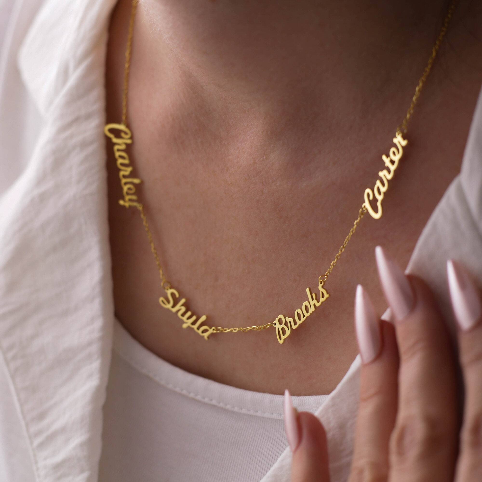 Personalized Multi Name Family Necklace