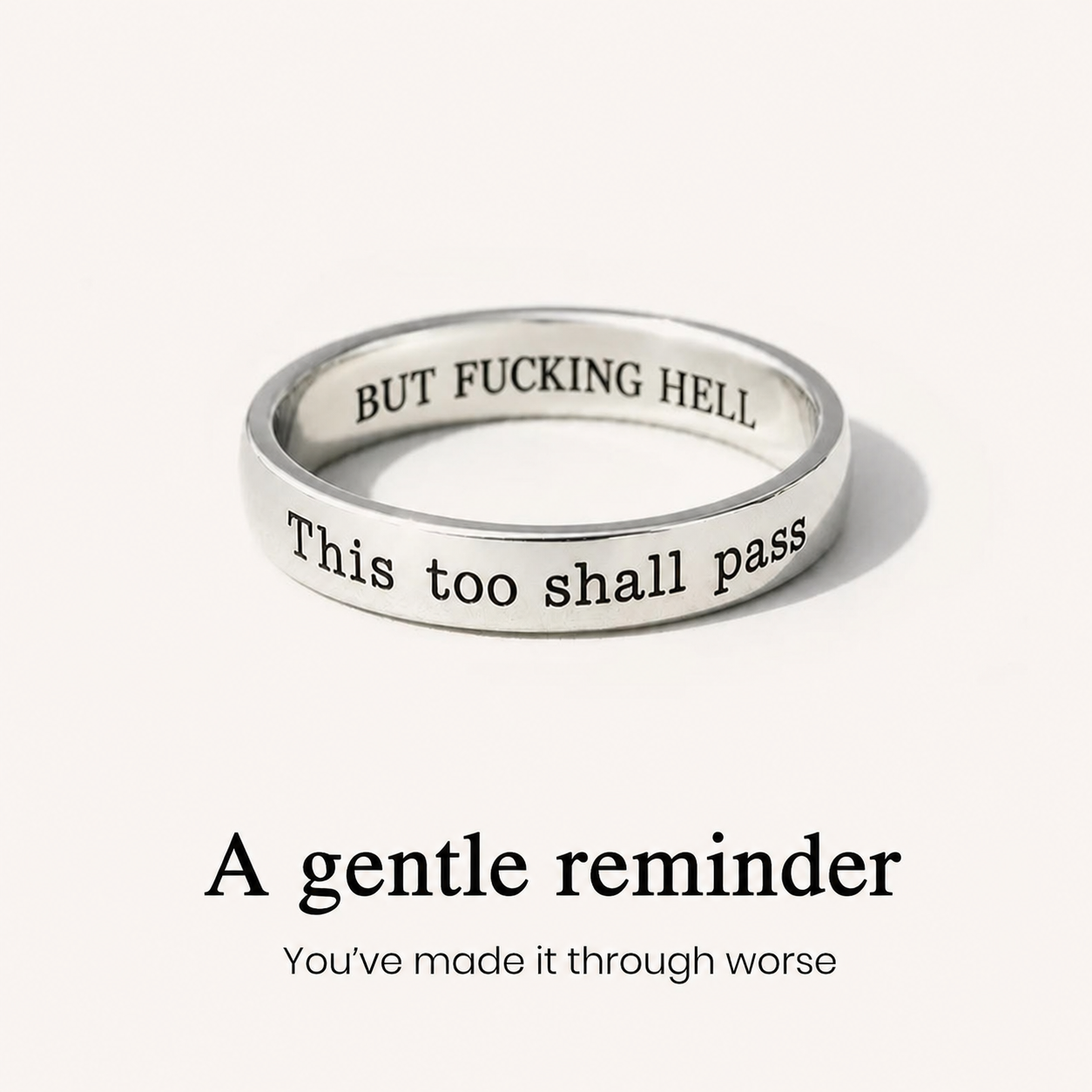 This Too Shall Pass Secret Message Ring