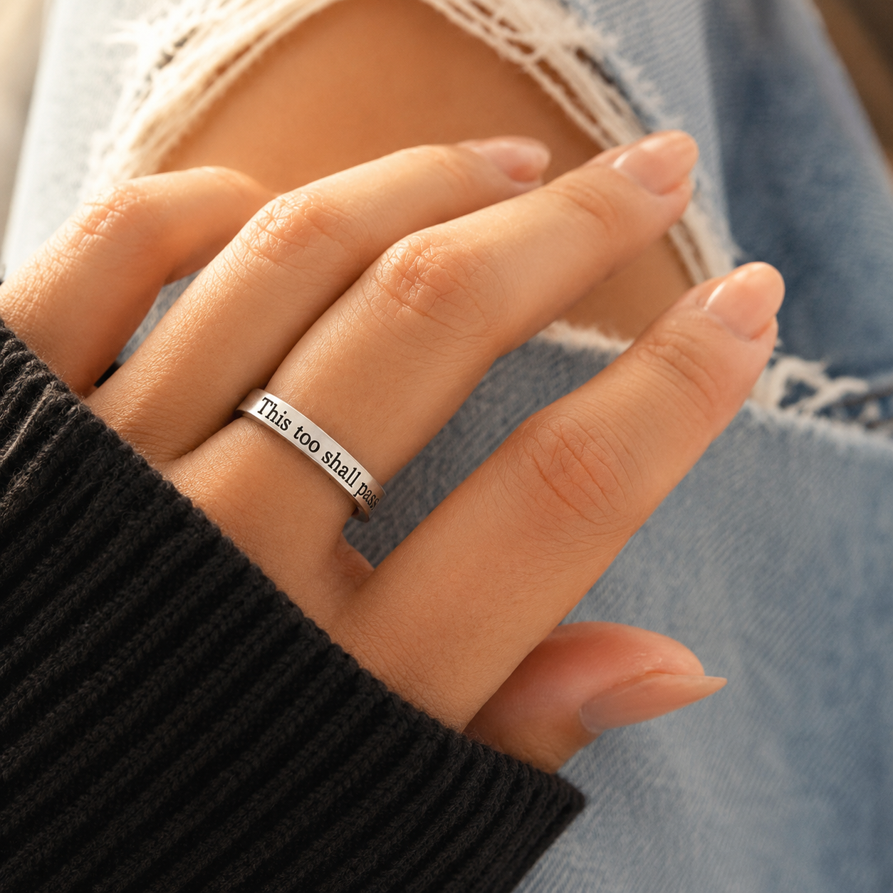 This Too Shall Pass Secret Message Ring