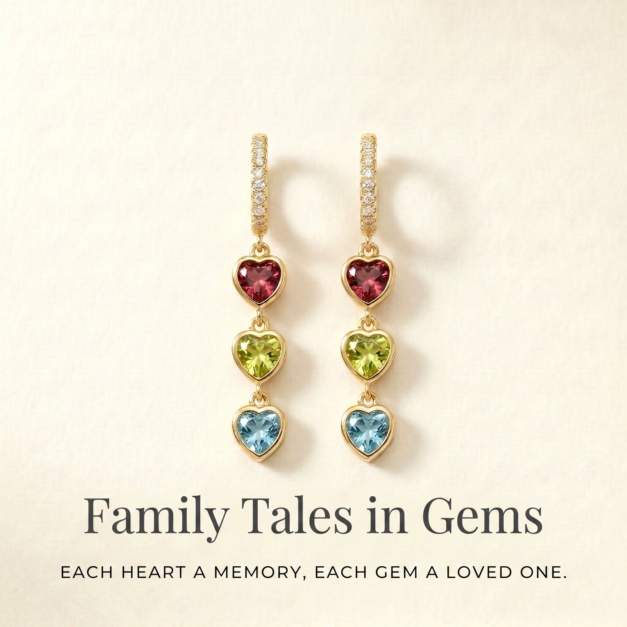Personalized Heart Birthstone Huggie Earrings