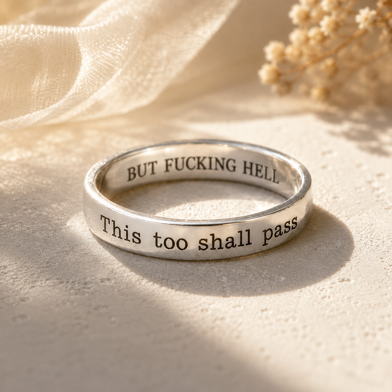 This Too Shall Pass Secret Message Ring