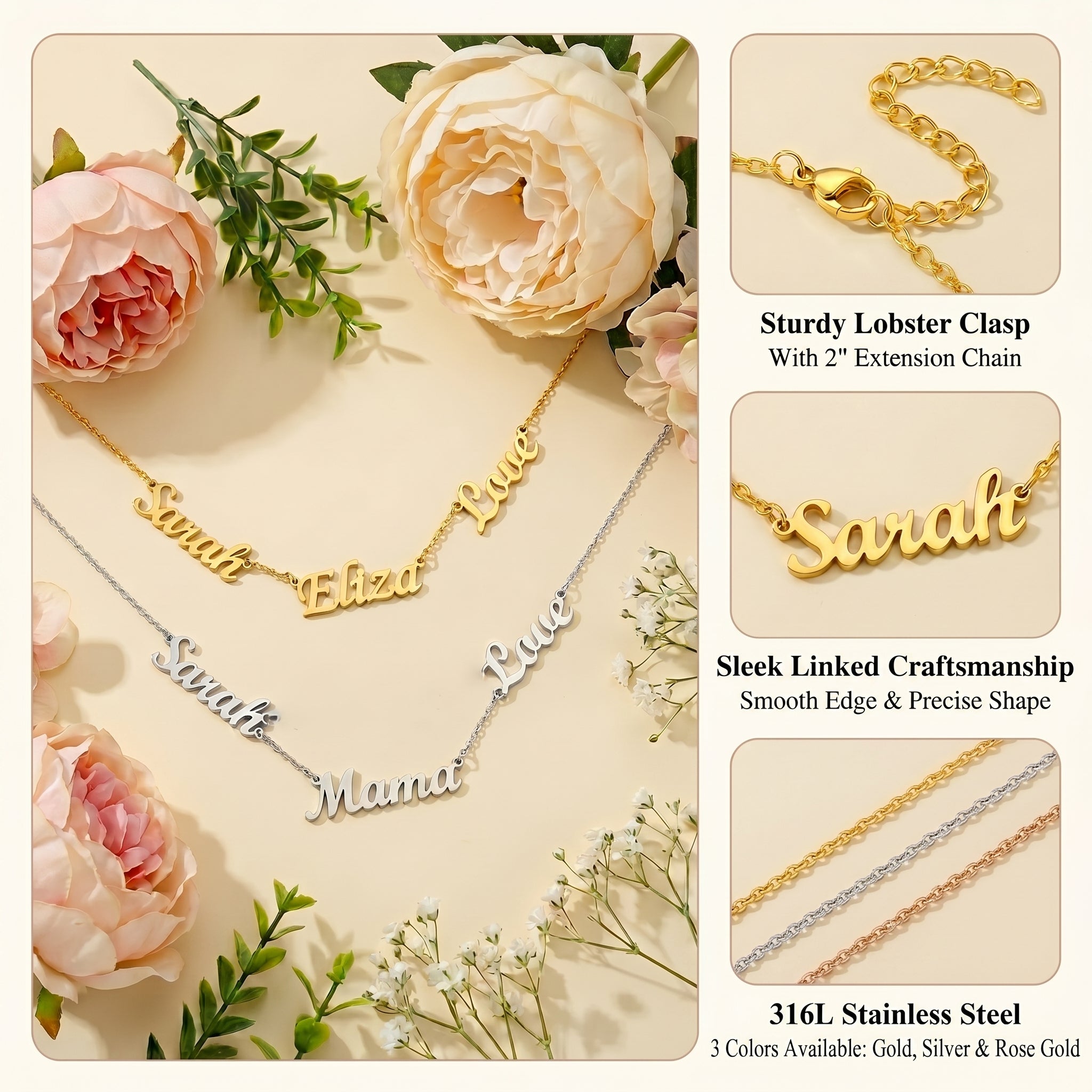 Personalized Multi Name Family Necklace