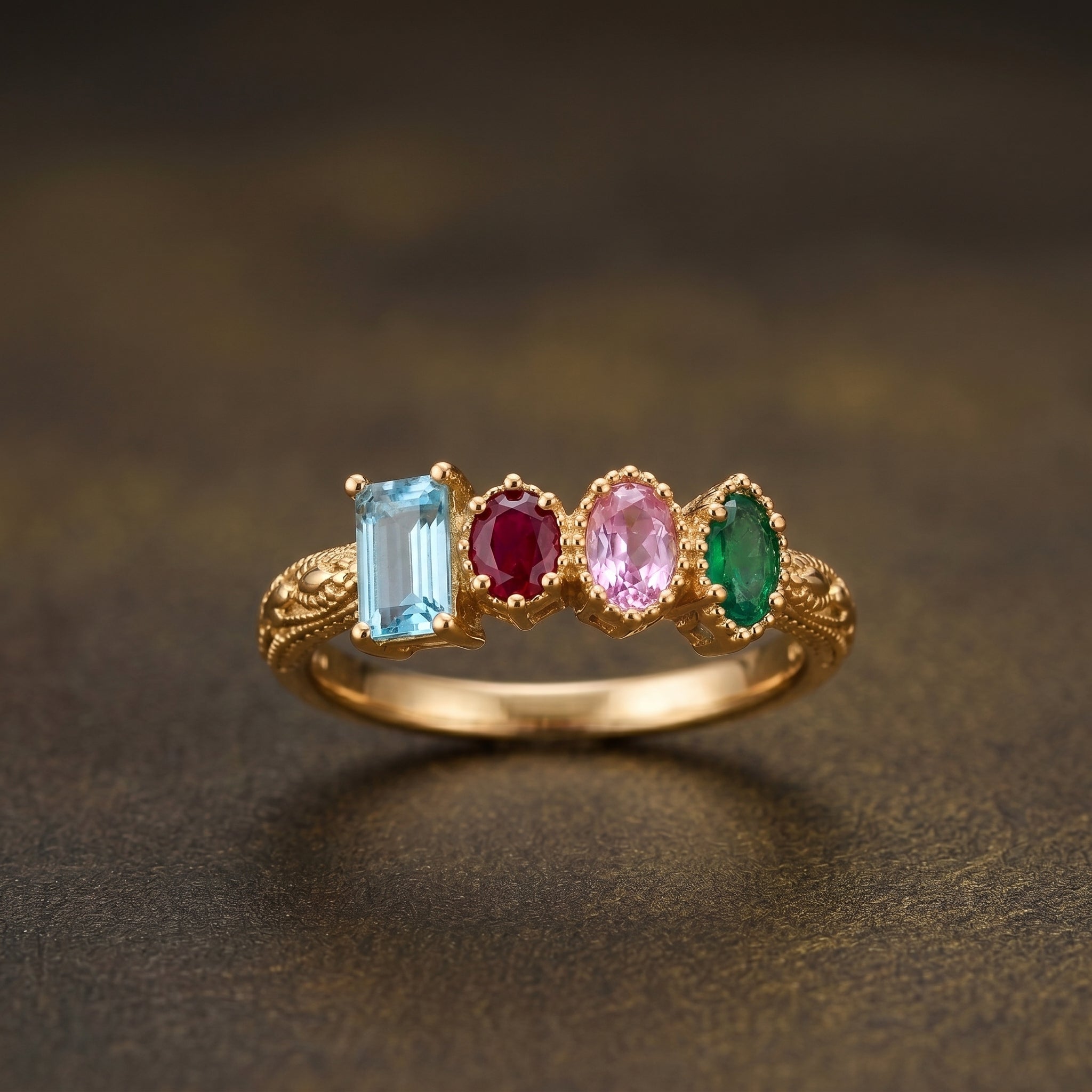Personalized Family Birthstone Ring