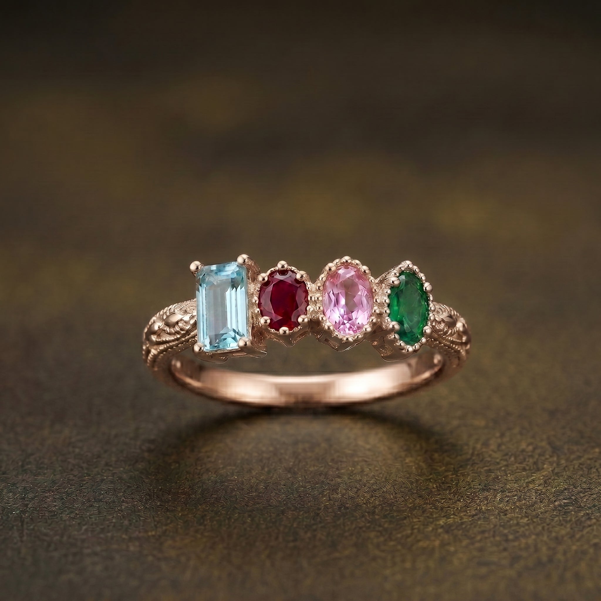 Personalized Family Birthstone Ring