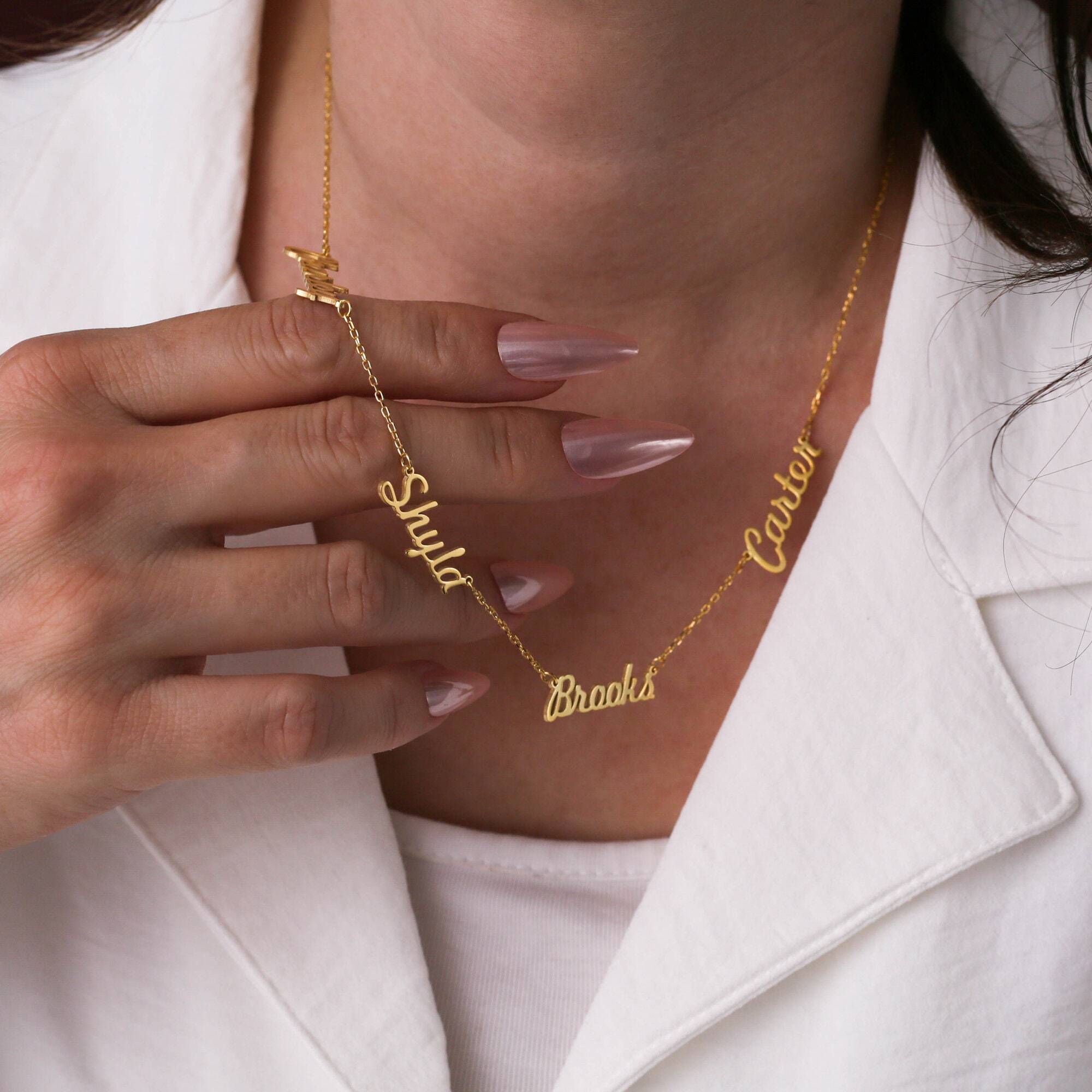 Personalized Multi Name Family Necklace