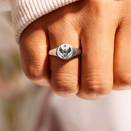 RISE FROM ASHES PHOENIX SIGNET RING