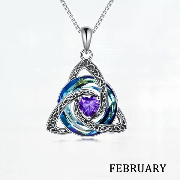 Birthstone Celtic Knot Necklace for Women