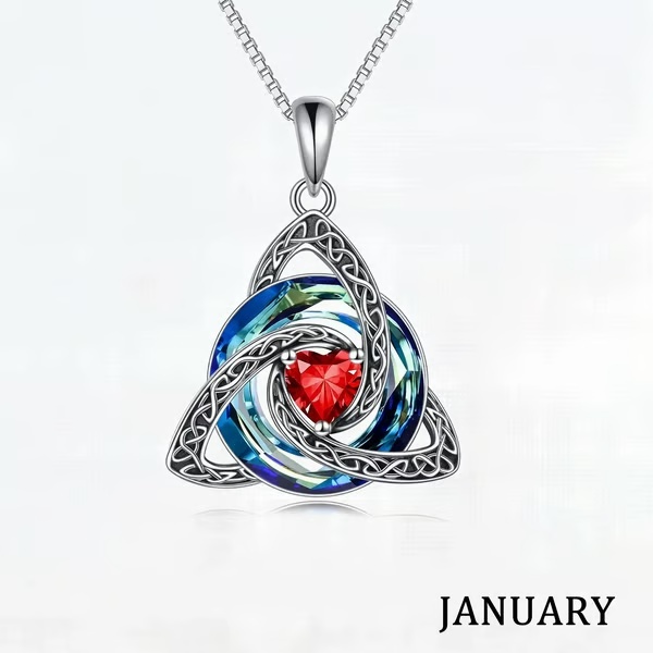 Birthstone Celtic Knot Necklace for Women