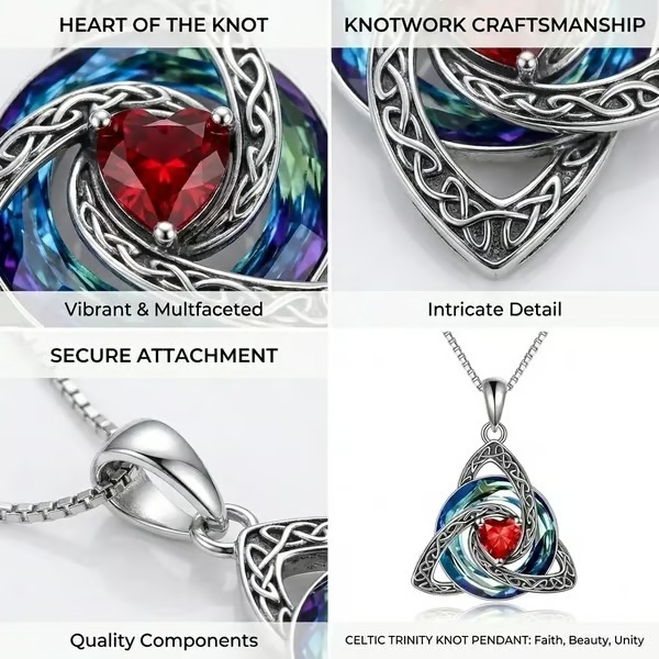 Birthstone Celtic Knot Necklace for Women