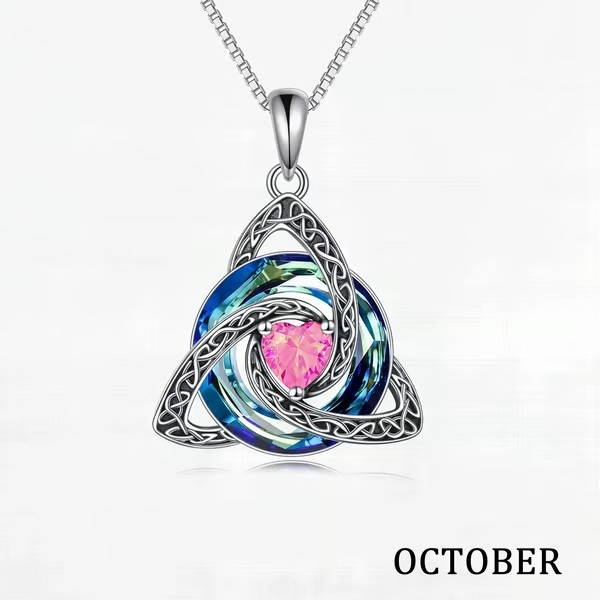Birthstone Celtic Knot Necklace for Women