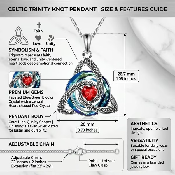 Birthstone Celtic Knot Necklace for Women