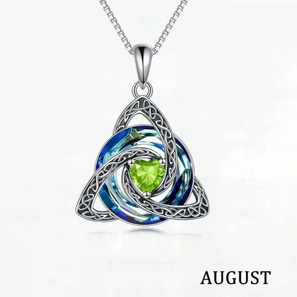 Birthstone Celtic Knot Necklace for Women