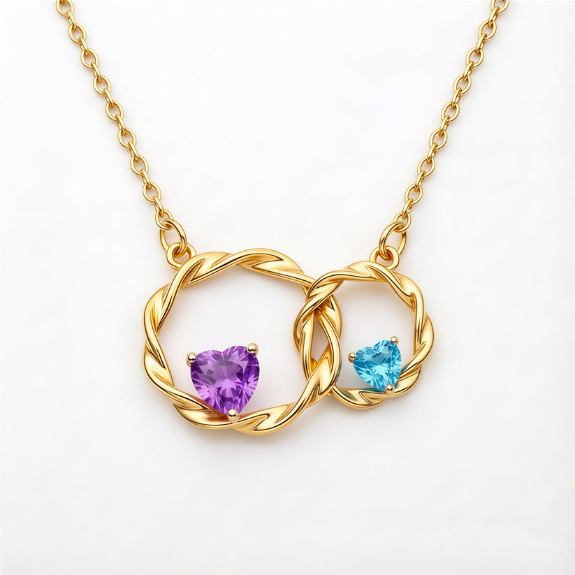 For My Granddaughter- I Always With You Custom Double Birthstones Necklace