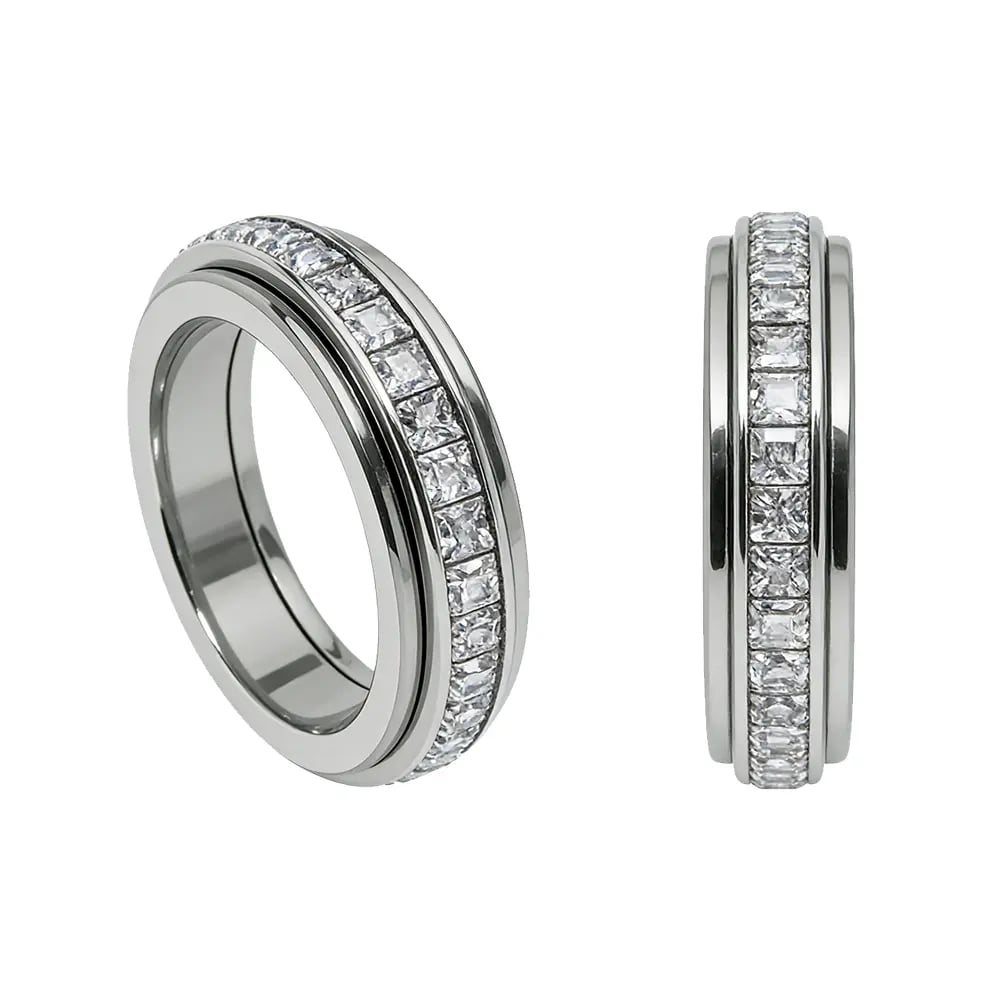 ⏰Limited Stock 49% OFF - 🎀✨Anti-Anxiety Titanium Steel Spinner Ring for Men & Women