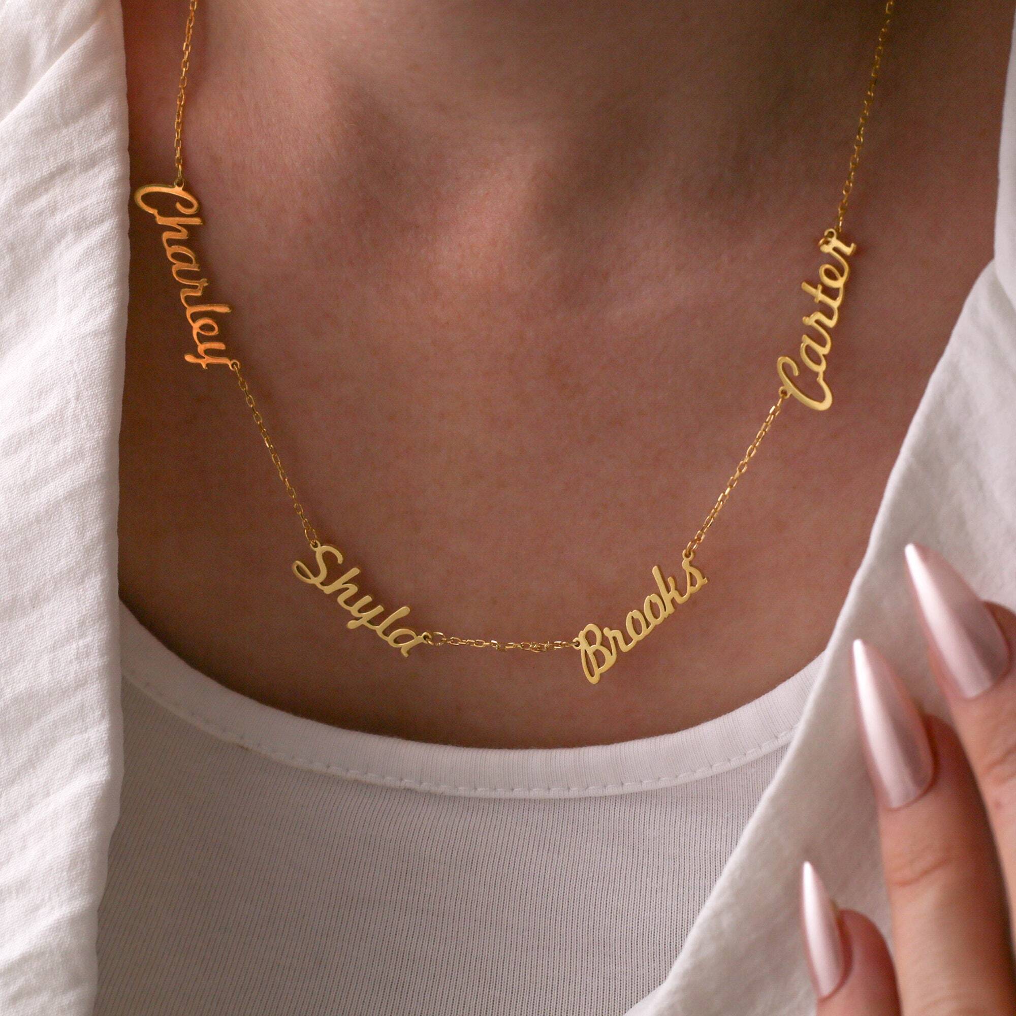 Personalized Multi Name Family Necklace
