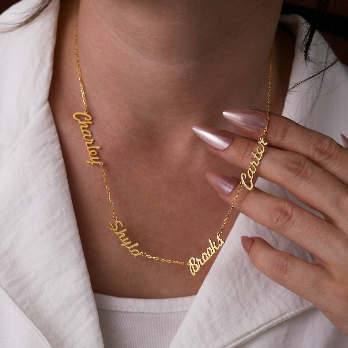 Personalized Multi Name Family Necklace