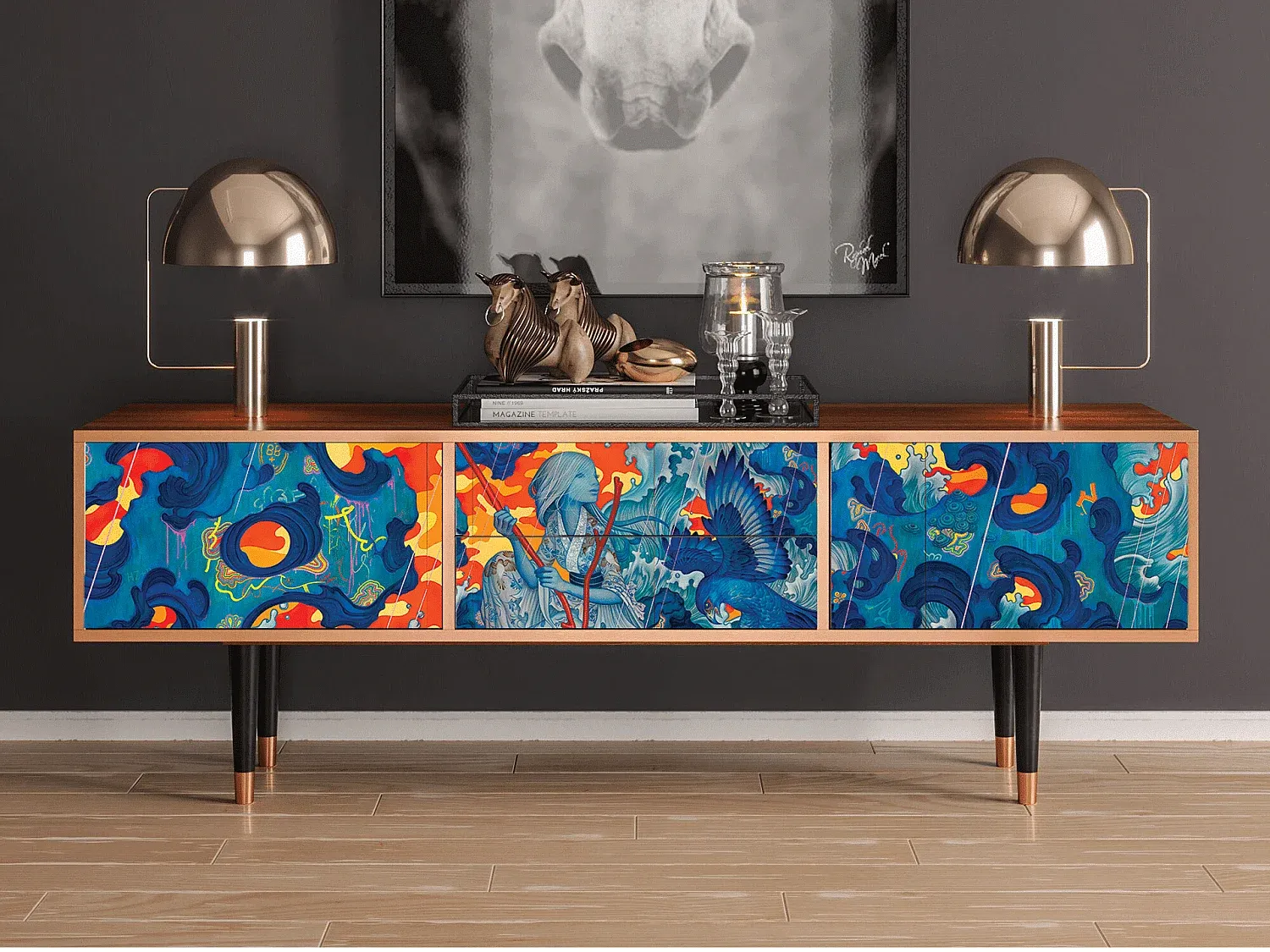 Wohnzimmer und Flur,Wohnzimmermöbel,TV-Board-HOMAVIRO