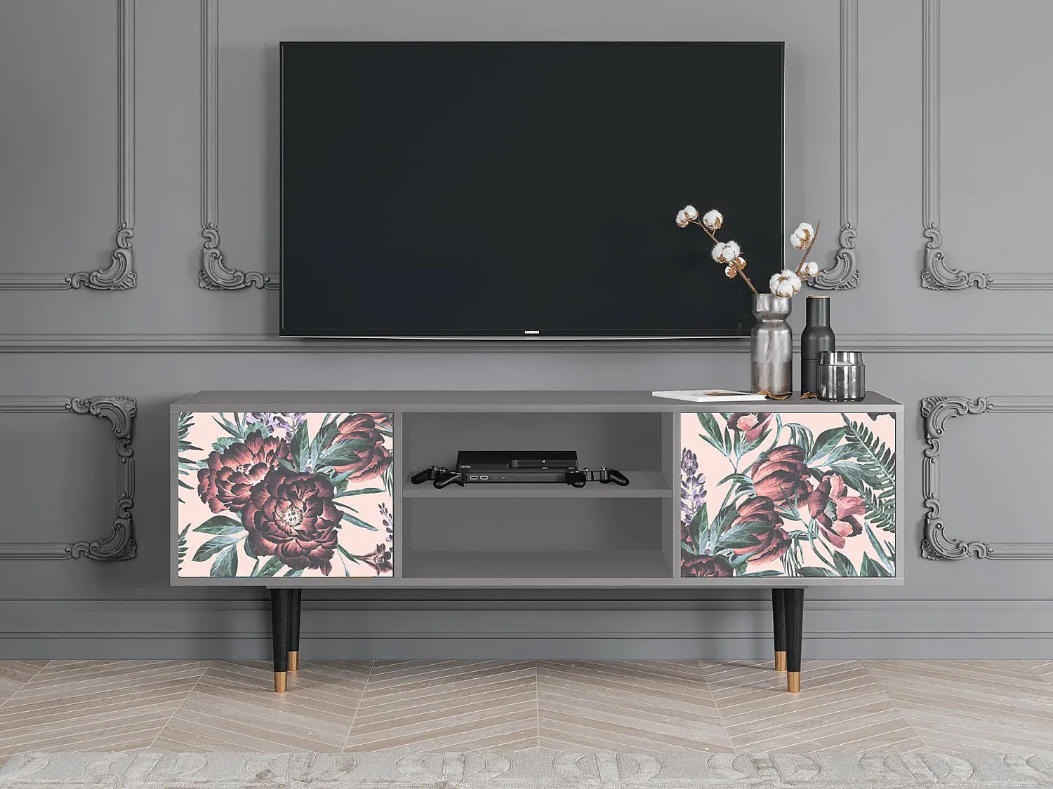 Wohnzimmer und Flur,Wohnzimmermöbel,TV-Board-HOMAVIRO