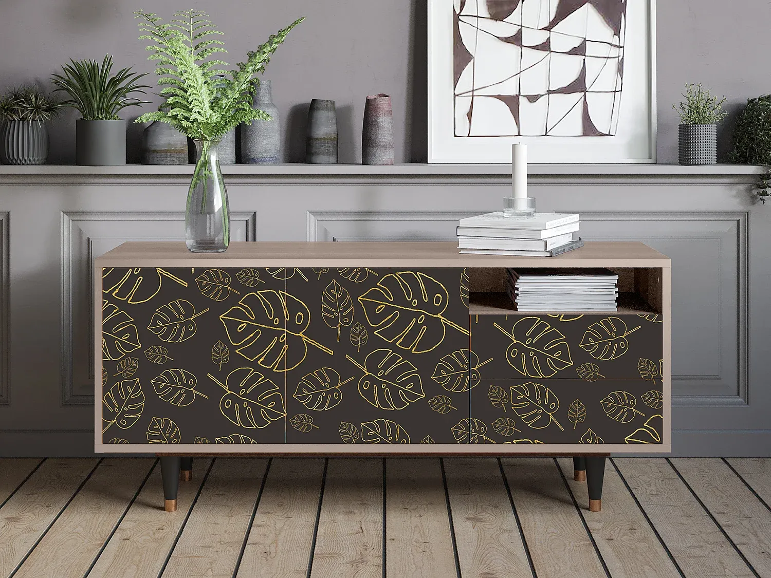 Wohnzimmer und Flur,Wohnzimmermöbel,TV-Board-HOMAVIRO