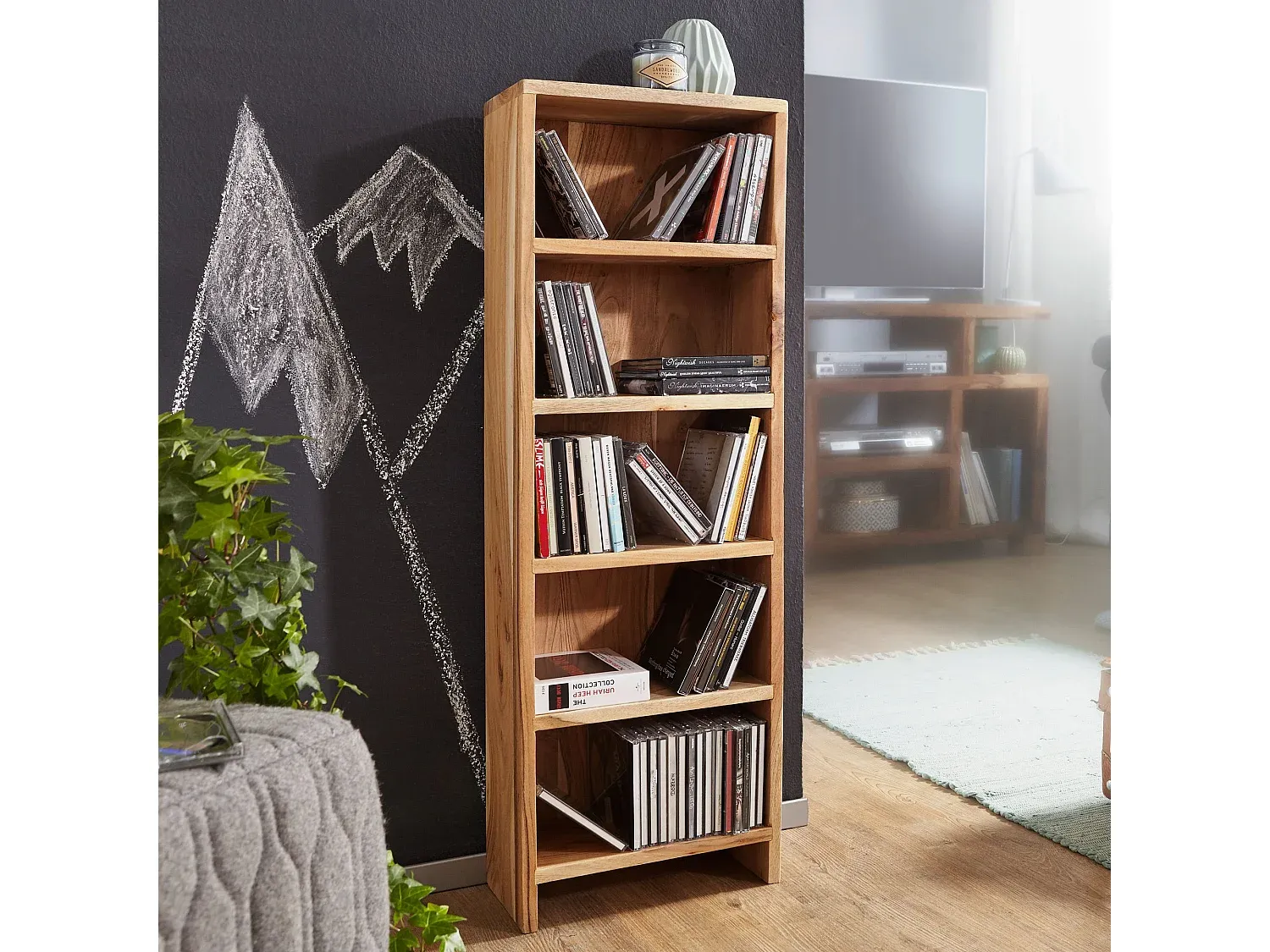 Wohnzimmer und Flur,Bereich Flurmöbel und Ordnungshelfer,CD Regal-HOMAVIRO