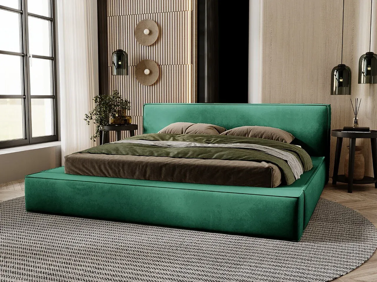 Schlafzimmer,Bereich Bett,Bett mit Bettkasten-HOMAVIRO